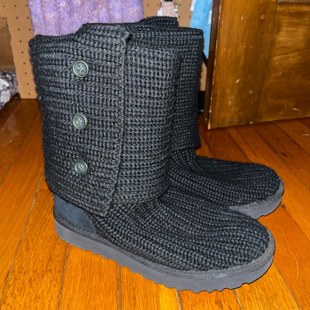 Black Knit UGG boots